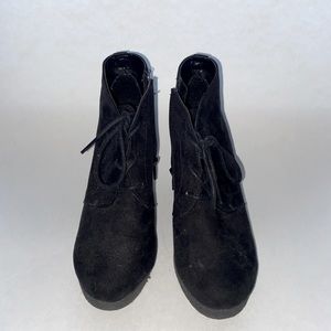 Black Wedge Booties